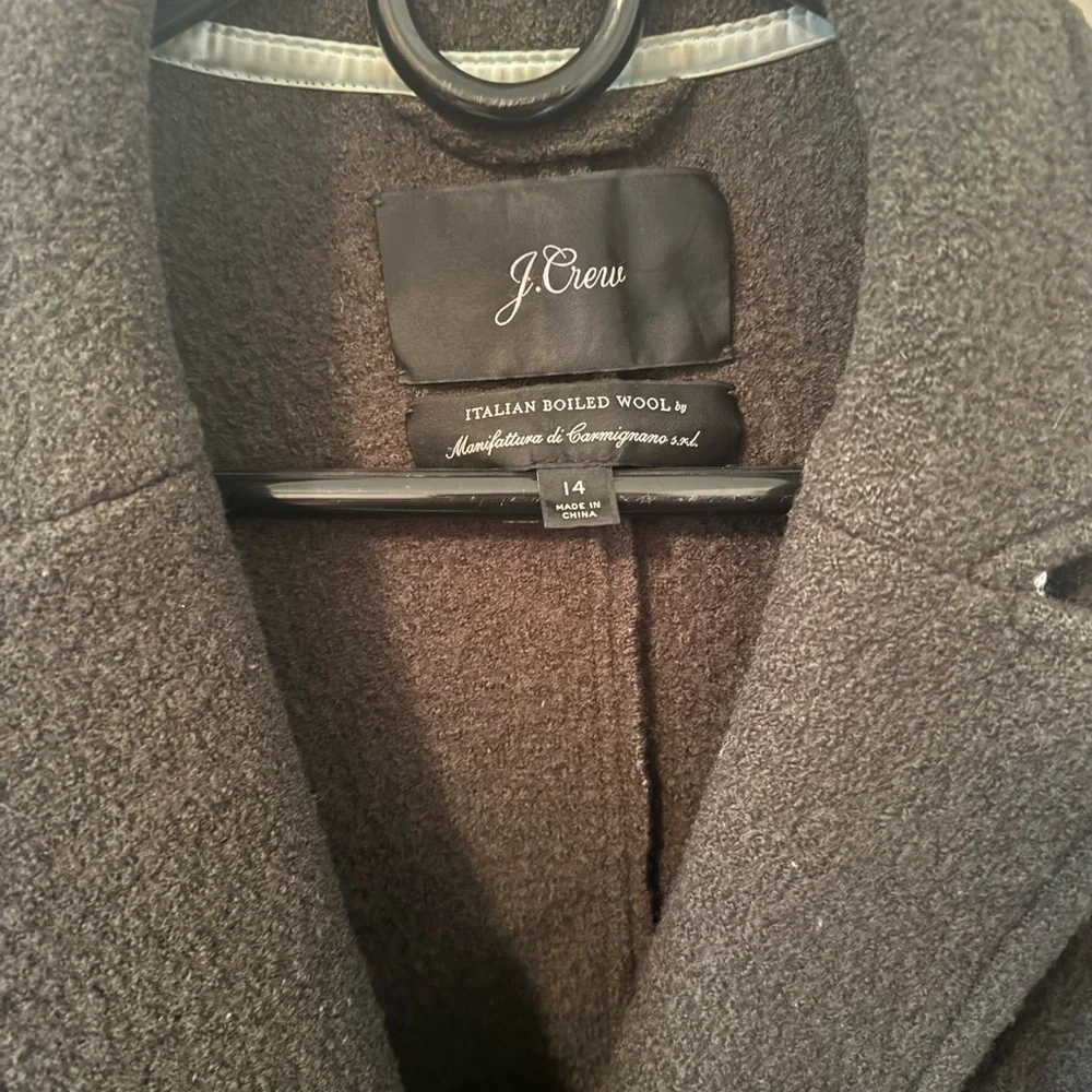 J. Crew Women's Double-Breasted Pea Coat in Dark Green - Picture 2 of 3